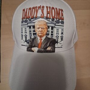 Men's White Baseball Hat Graphic  Trump Daddy's Home  Velcro Adjust.Strap